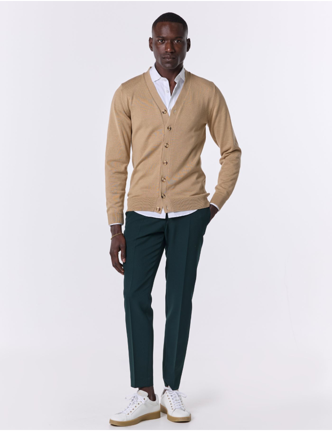 CARDIGAN DE MALHA BEGE