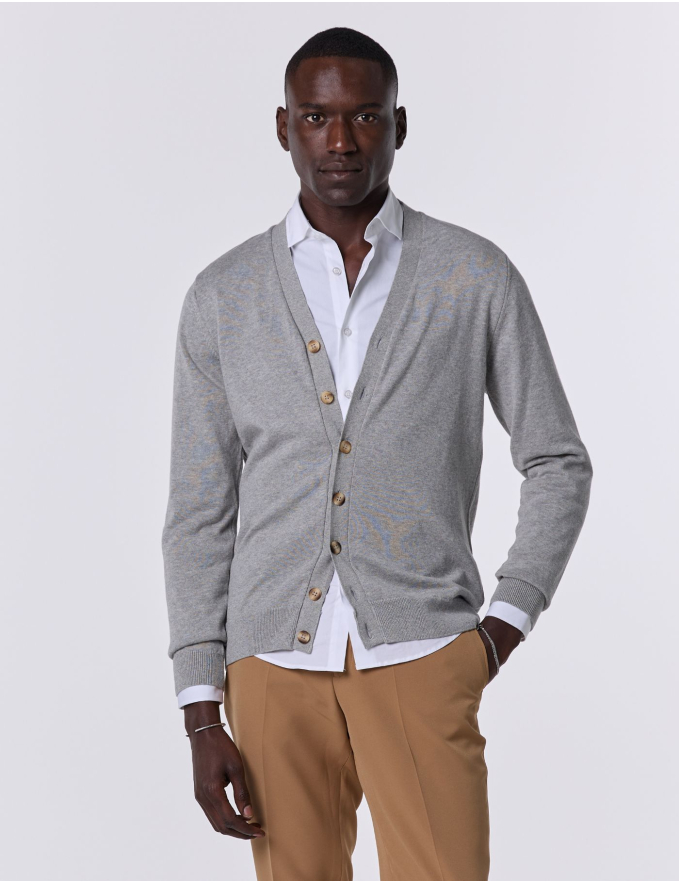 CARDIGAN DE MALHA CINZA