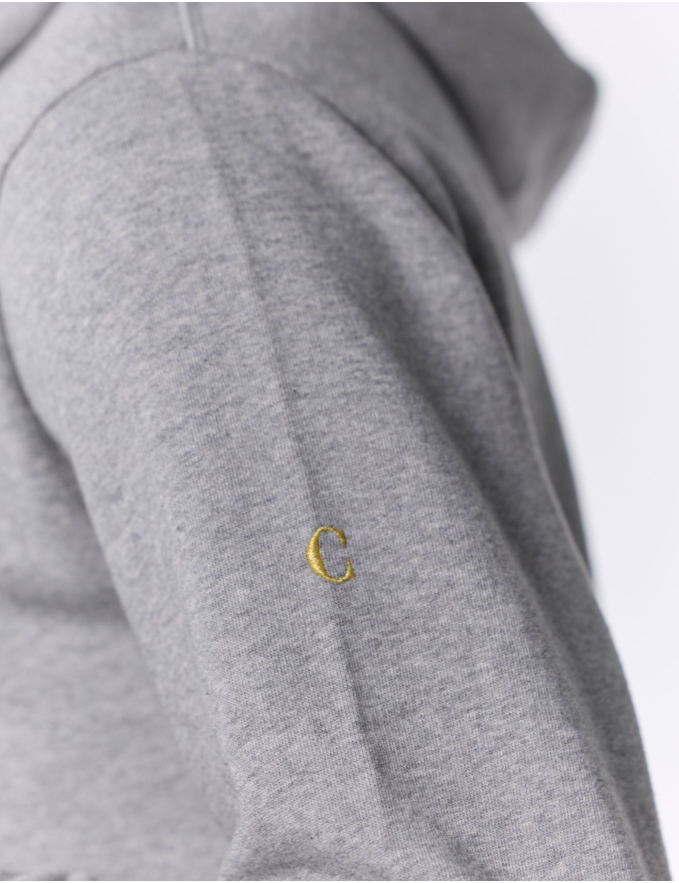 HOODIE DE ALGODÃO CINZA MESCLA
