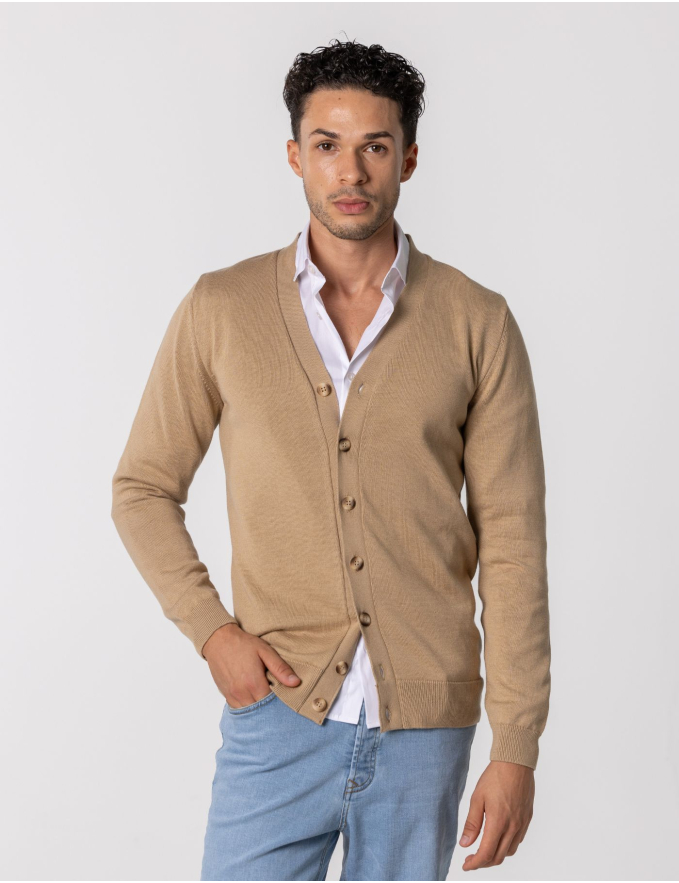 CARDIGAN DE MALHA BEGE