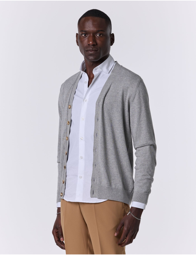 CARDIGAN DE MALHA CINZA