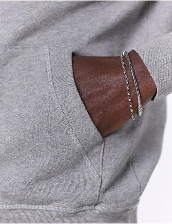 HOODIE DE ALGODÃO CINZA MESCLA