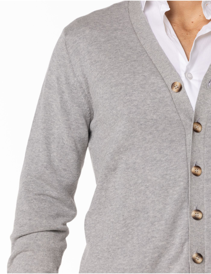 CARDIGAN DE MALHA CINZA