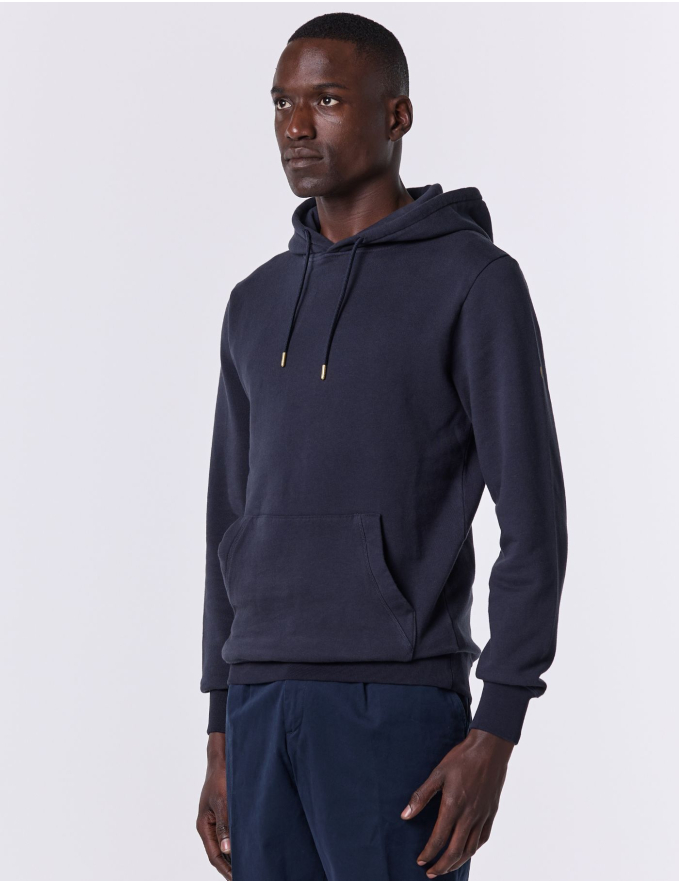 HOODIE DE ALGODÃO AZUL MARINHO