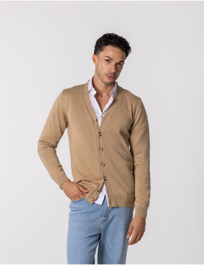 CARDIGAN DE MALHA BEGE