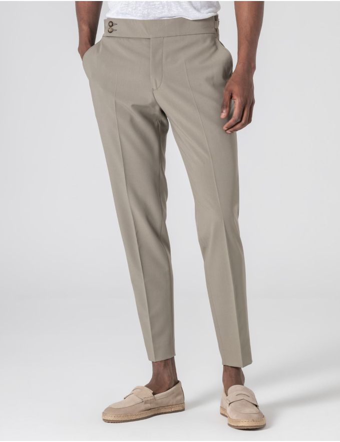 CALÇA DE ALFAIATARIA CINTURA SUBIDA VERDE PASTEL