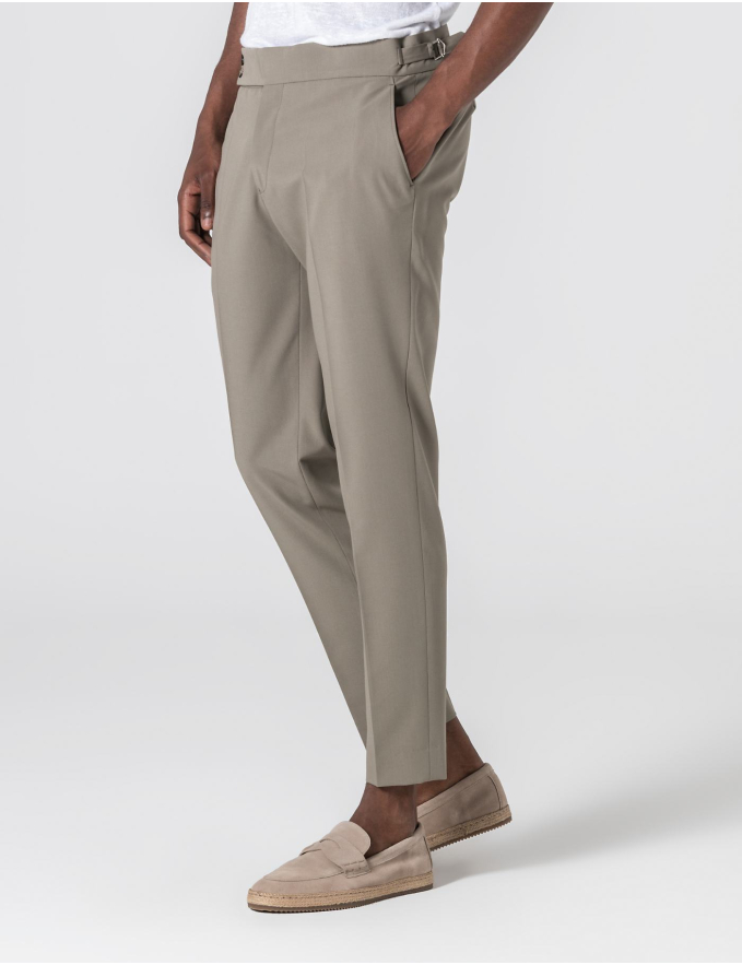 CALÇA DE ALFAIATARIA CINTURA SUBIDA VERDE PASTEL