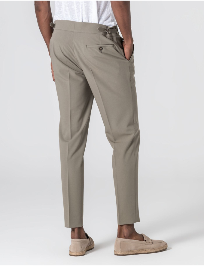 CALÇA DE ALFAIATARIA CINTURA SUBIDA VERDE PASTEL