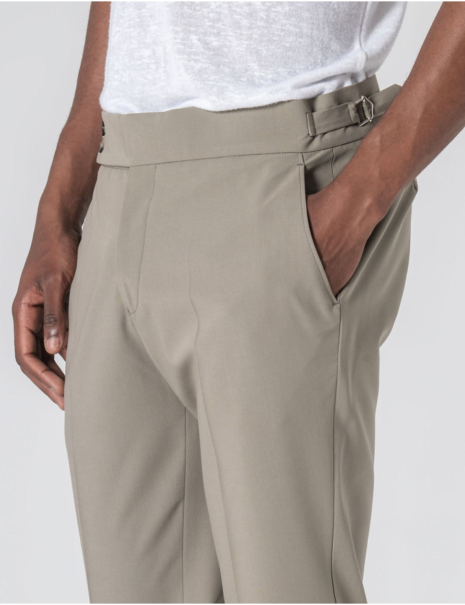 CALÇA DE ALFAIATARIA CINTURA SUBIDA VERDE PASTEL