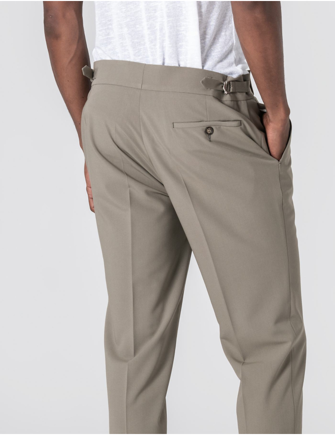 CALÇA DE ALFAIATARIA CINTURA SUBIDA VERDE PASTEL