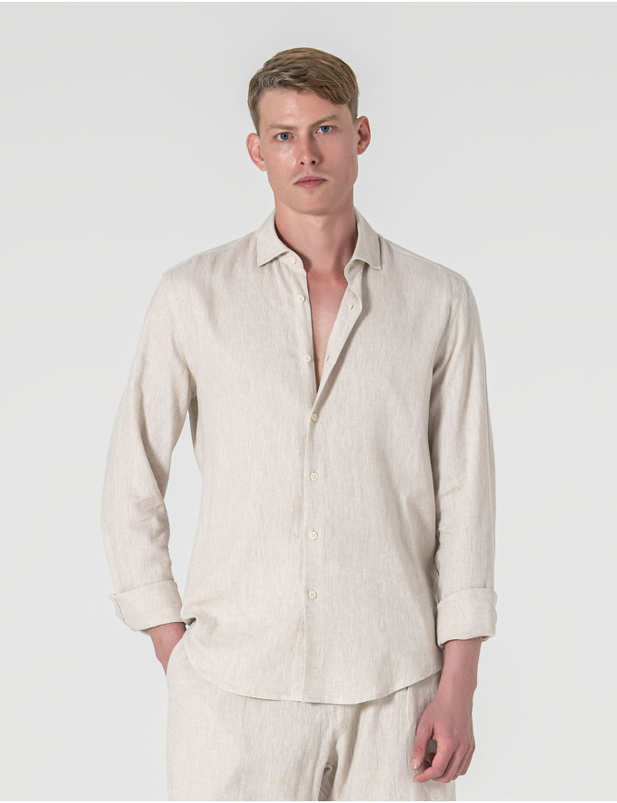 CAMISA DE LINHO BEGE