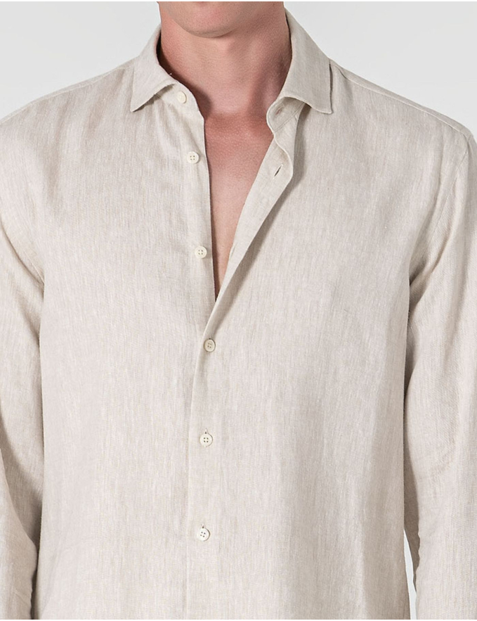 CAMISA DE LINHO BEGE