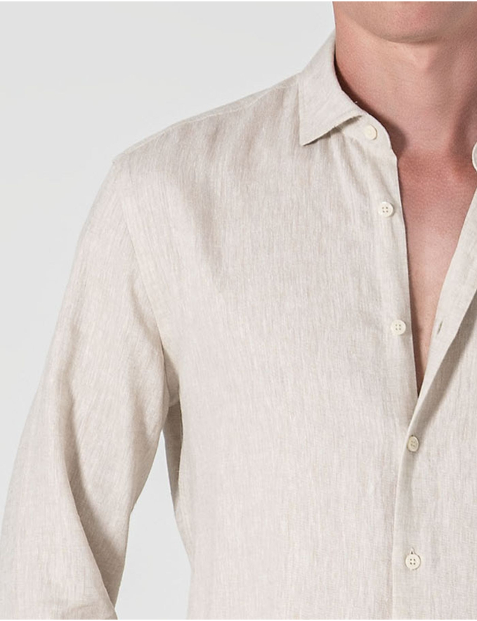 CAMISA DE LINHO BEGE