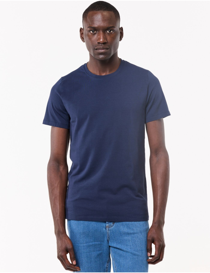 T-SHIRT DE ALGODÃO STRETCH AZUL