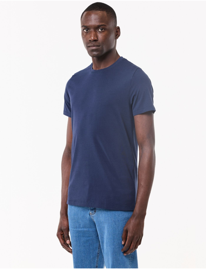 T-SHIRT DE ALGODÃO STRETCH AZUL