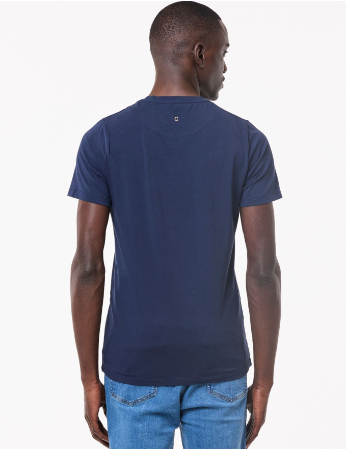 T-SHIRT DE ALGODÃO STRETCH AZUL