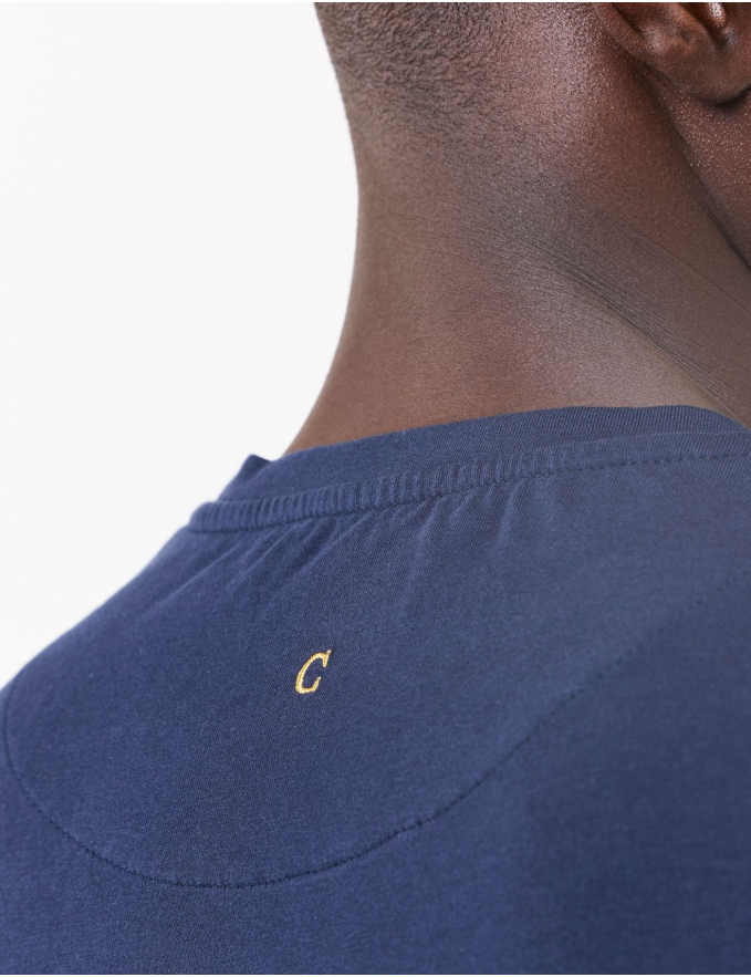 T-SHIRT DE ALGODÃO STRETCH AZUL
