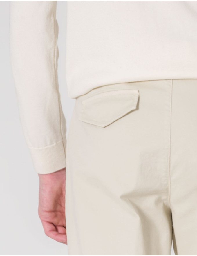 CALÇA CHINO CROPPED FIT BOLSO DE CHAPA BEGE