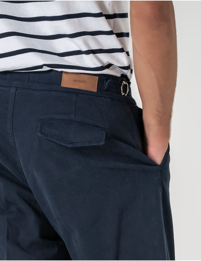 CALÇA CHINO CROPPED FIT PREGA DUPLA AZUL