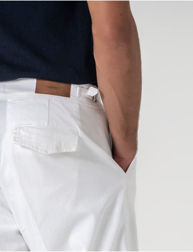CALÇA CHINO CROPPED FIT PREGA DUPLA BRANCA