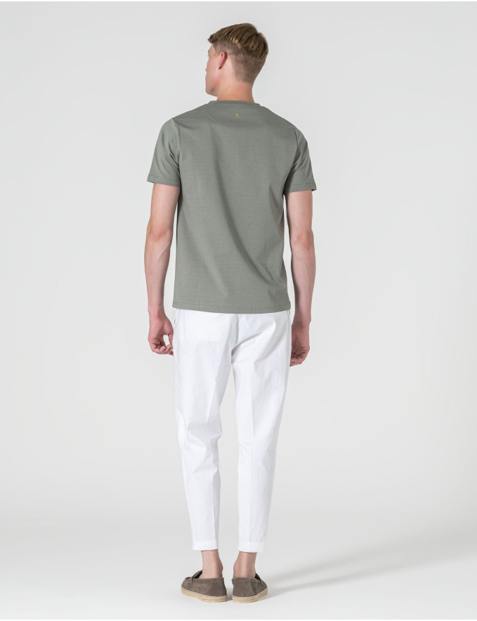 CALÇA CHINO CROPPED FIT VIROLA BRANCA