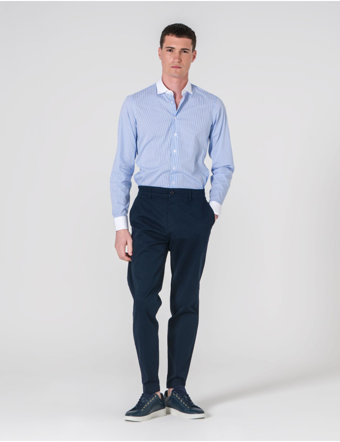 CALÇA CHINO SLIM FIT AZUL MARINHO