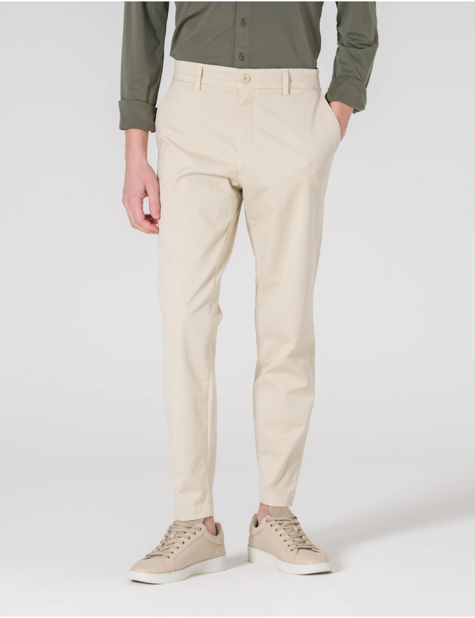 CALÇA CHINO SLIM FIT BEGE CLARO