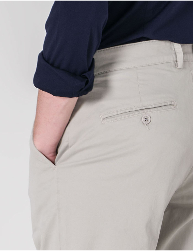CALÇA CHINO SLIM FIT CINZA CLARO