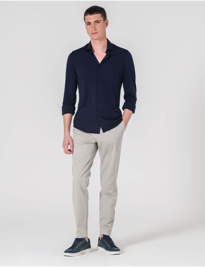 CALÇA CHINO SLIM FIT CINZA CLARO