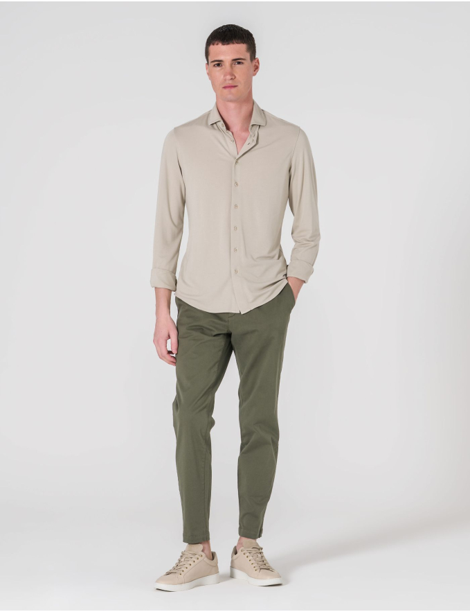CALÇA CHINO SLIM FIT VERDE OLIVA