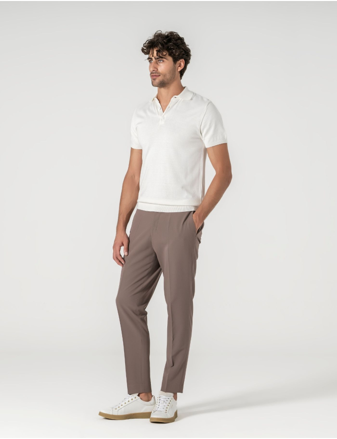 CALÇA DE ALFAIATARIA CINTURA SUBIDA MOUSSE