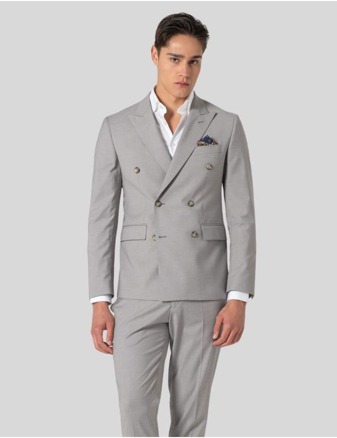 FATO TRESPASSE SLIM FIT CINZA CLARO (PICK STITCH)