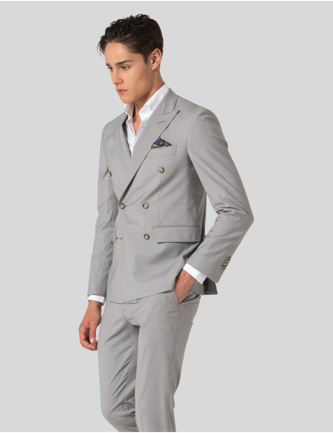 FATO TRESPASSE SLIM FIT CINZA CLARO (PICK STITCH)