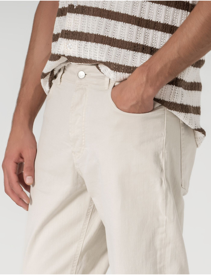 CALÇA DE GANGA CROPPED FIT BEGE