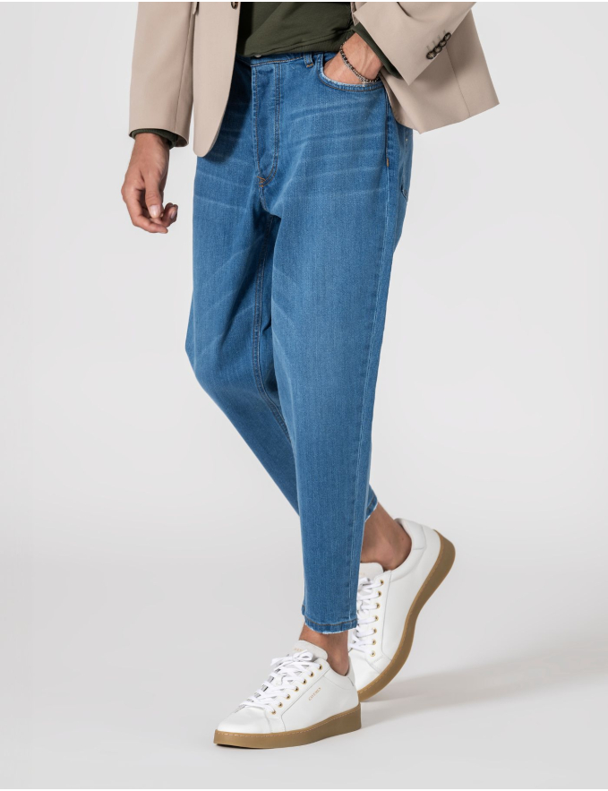 CALÇA DE GANGA CROPPED FIT MID