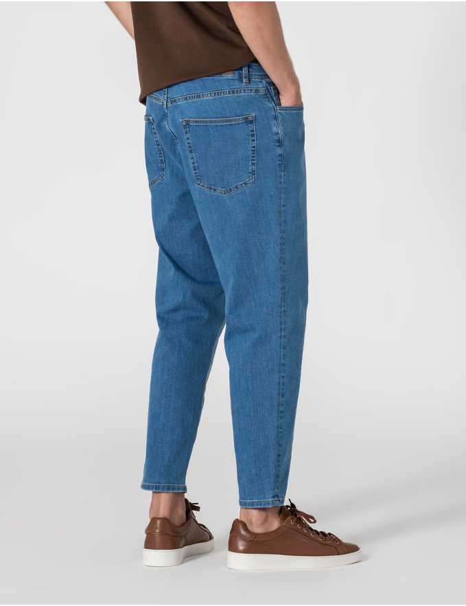 CALÇA DE GANGA TAPERED FIT MID