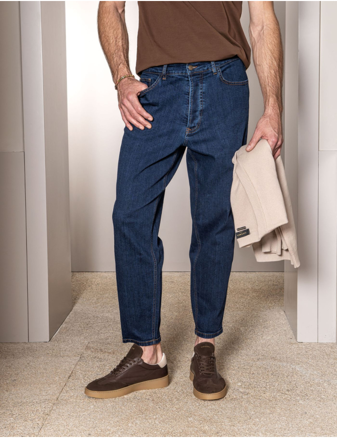 CALÇA DE GANGA CROPPED FIT DESENCOLADO