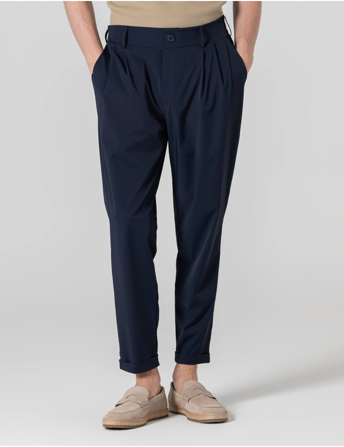 CALÇA DE TECIDO TÉCNICO AZUL MARINHO