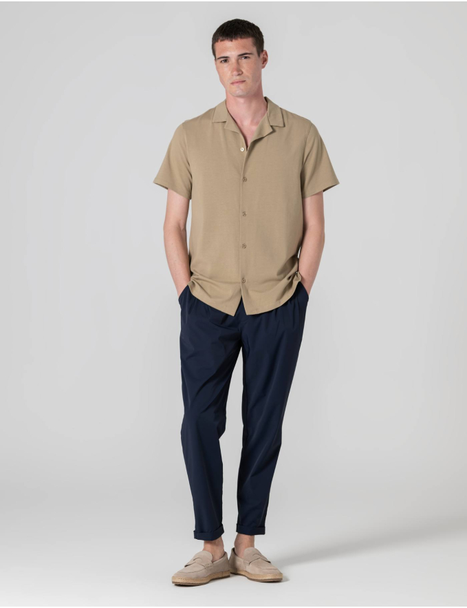 CALÇA DE TECIDO TÉCNICO AZUL MARINHO