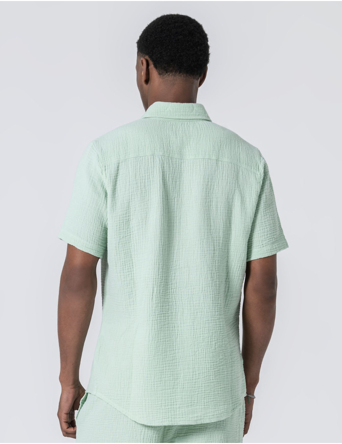 CAMISA MUSSELINA PISTÁCIO

