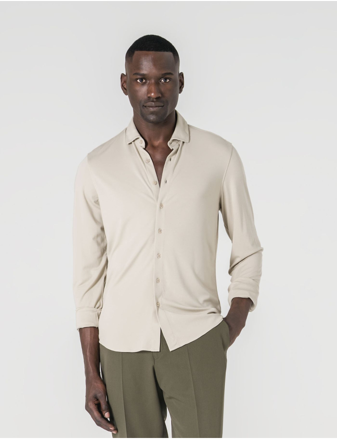 CAMISA DE MALHA BEGE