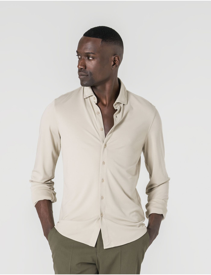 CAMISA DE MALHA BEGE