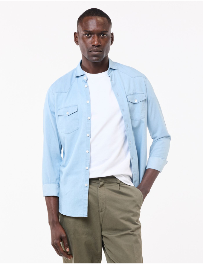 CAMISA DE GANGA COM BOLSOS 