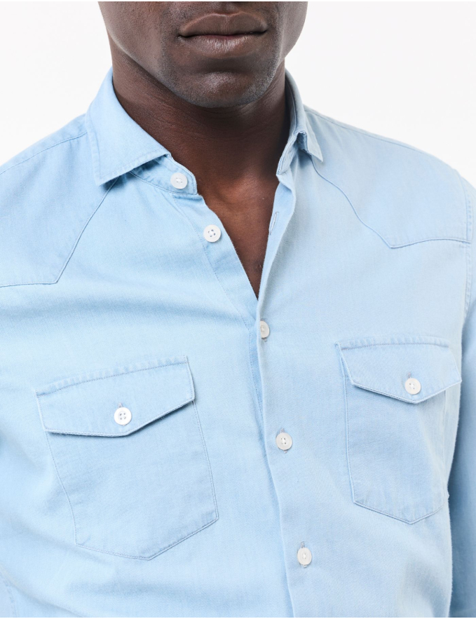 CAMISA DE GANGA COM BOLSOS 