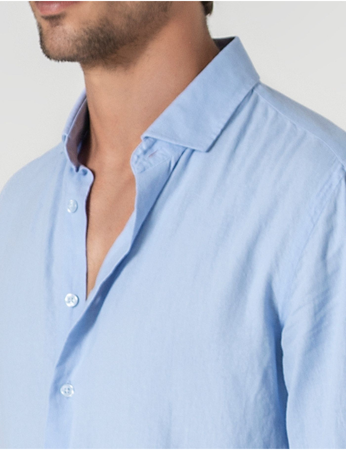 CAMISA DE LINHO AZUL CLARO