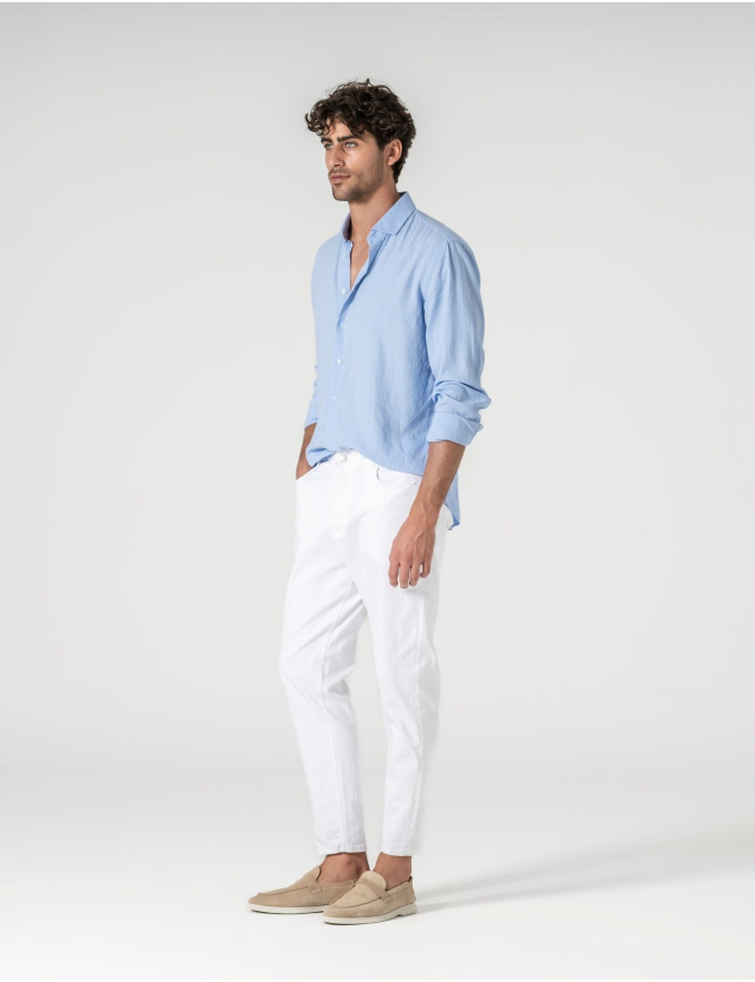 CAMISA DE LINHO AZUL CLARO