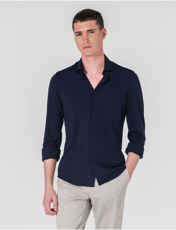 CAMISA DE MALHA AZUL