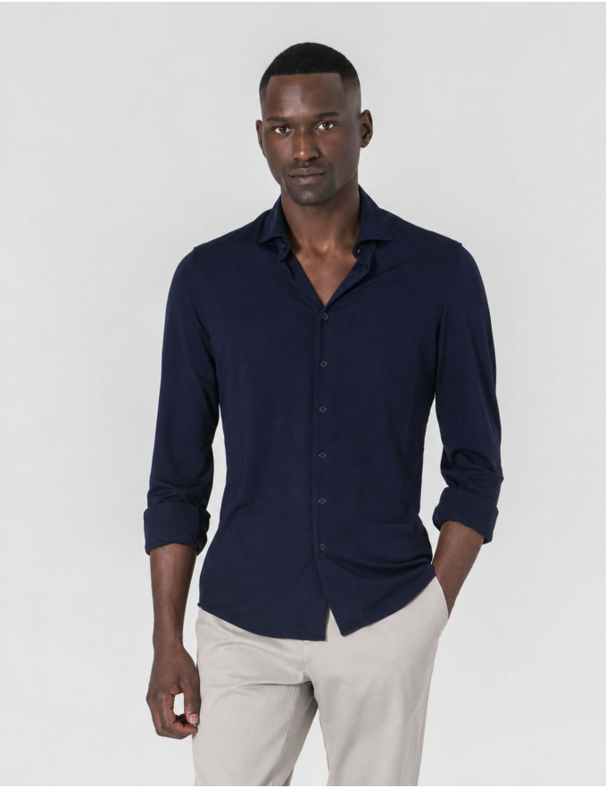 CAMISA DE MALHA AZUL