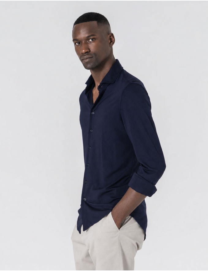 CAMISA DE MALHA AZUL