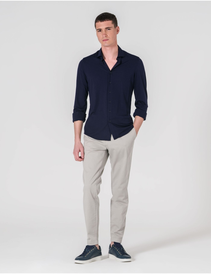CAMISA DE MALHA AZUL